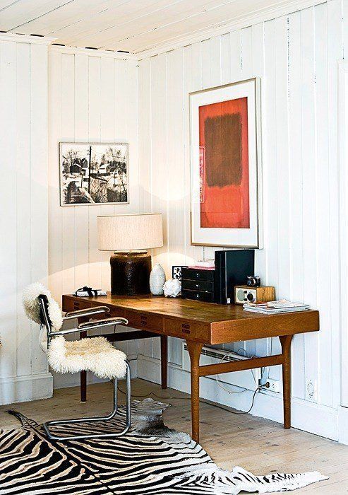 vintage desk with bold styling