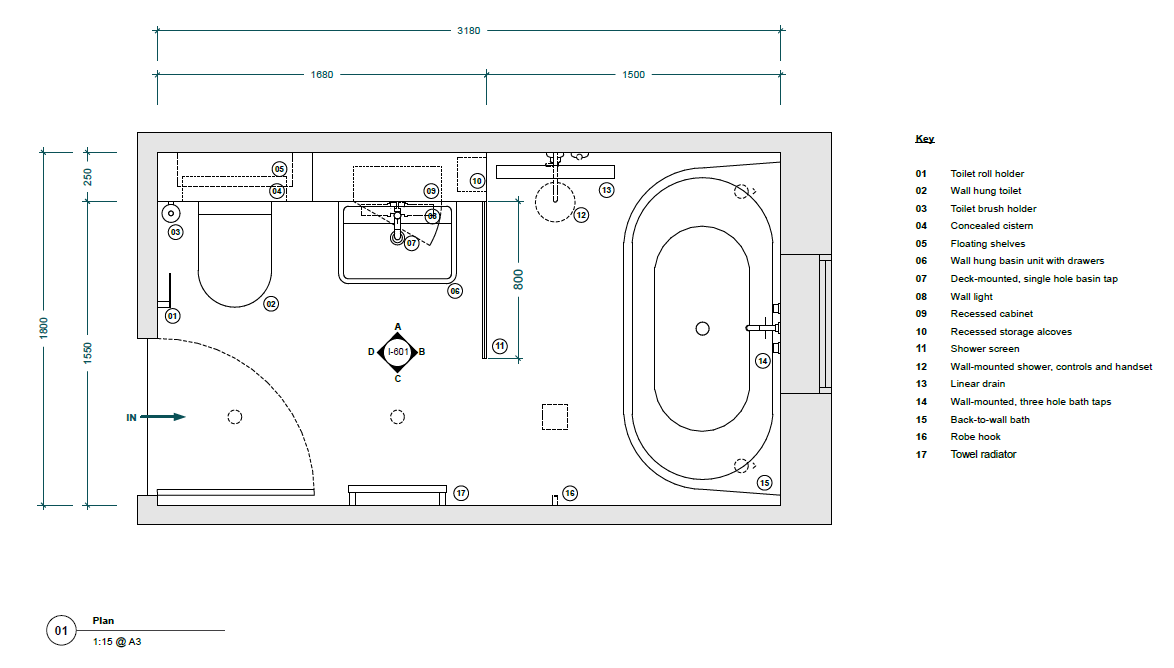 Bathroom layout floor plan