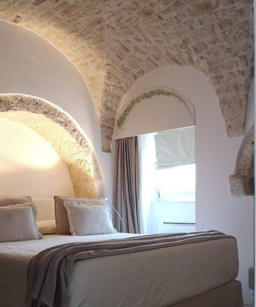 neutral decor inside a typical trullo in southern italy