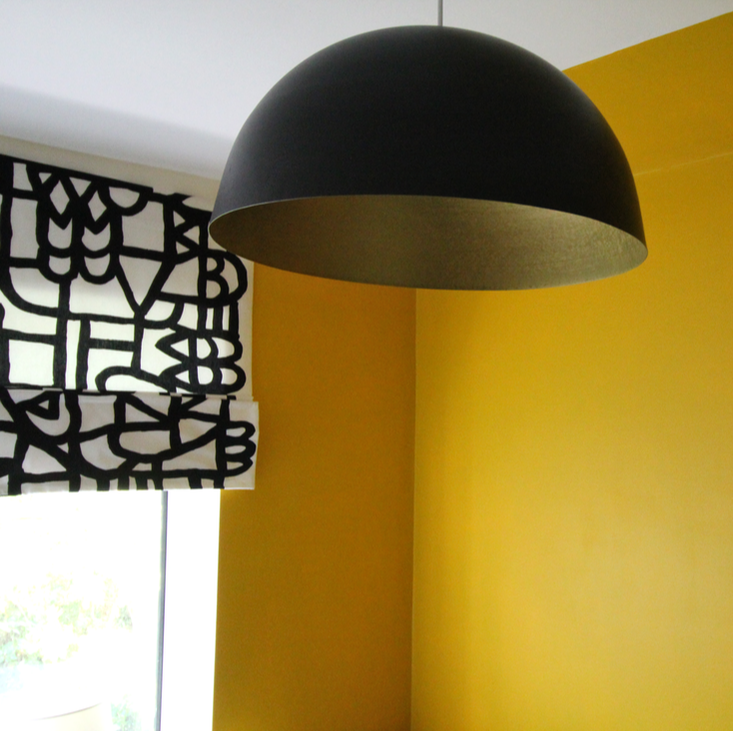 detail shot of clever colour zoning with yellow and black