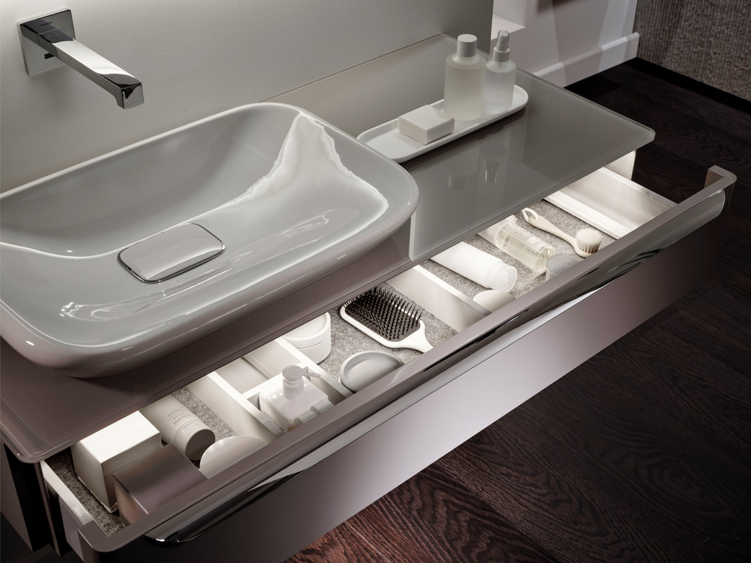 Geberit light integrated sink vanity drawer