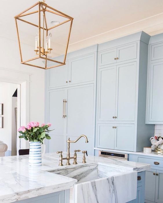 classic contemporary blue kitchen