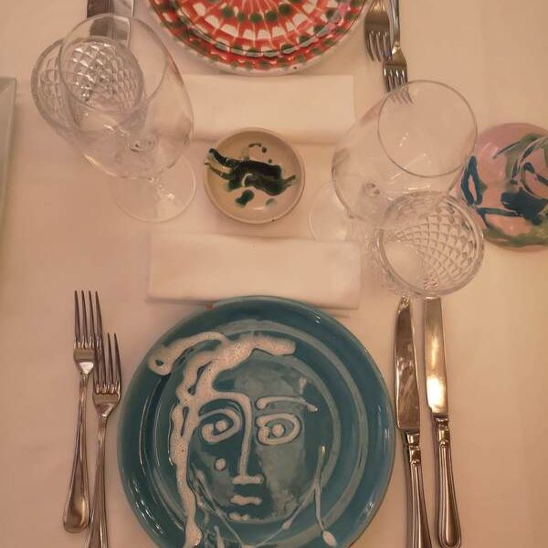 hand painted ceramic plates in a typical pugliese style
