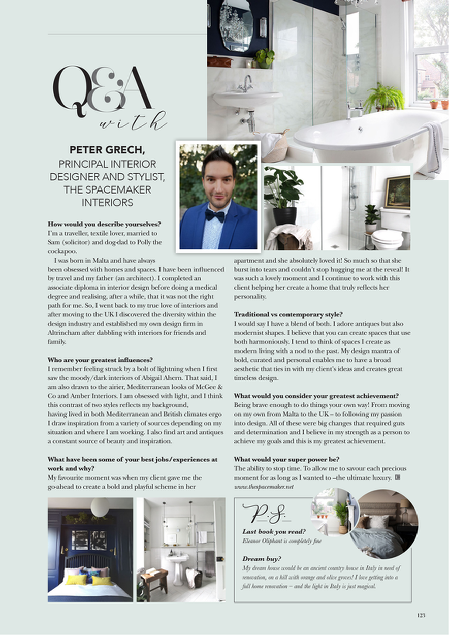 Question and answer feature for the Cheshire magazine