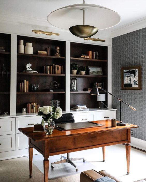 eclectic bright and vintage home office