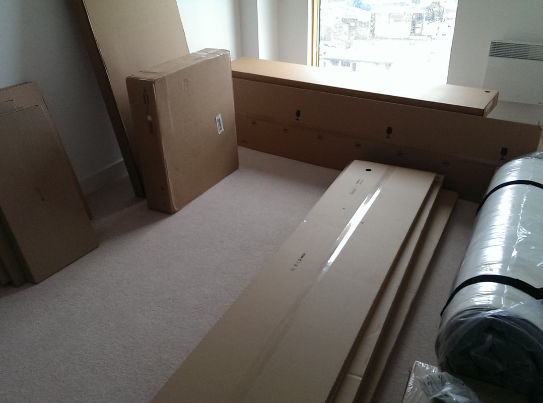Flat pack ikea furniture. moving in