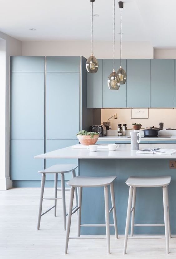 modern blue kitchen