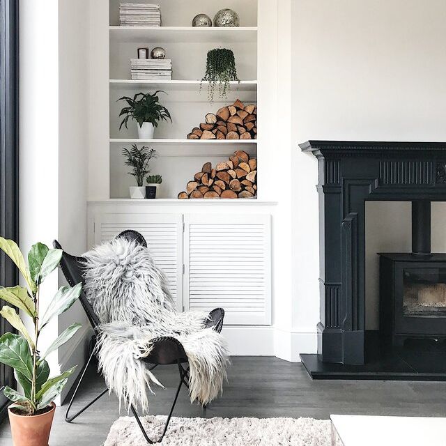 monochrome scandi interior with texture and style