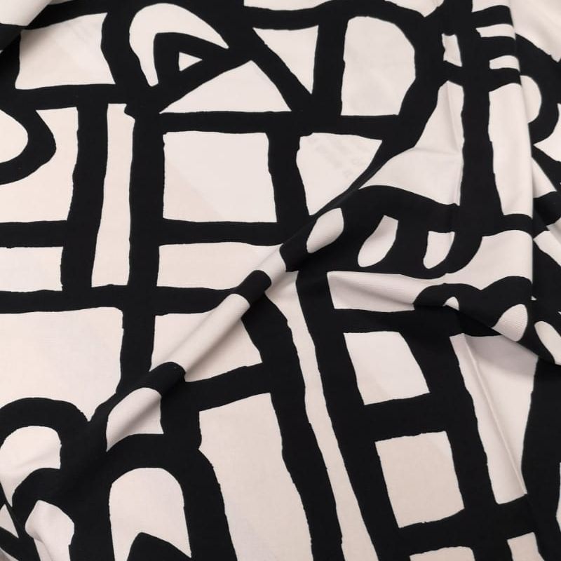 Monochrome black and white bold pattern fabric from ikea