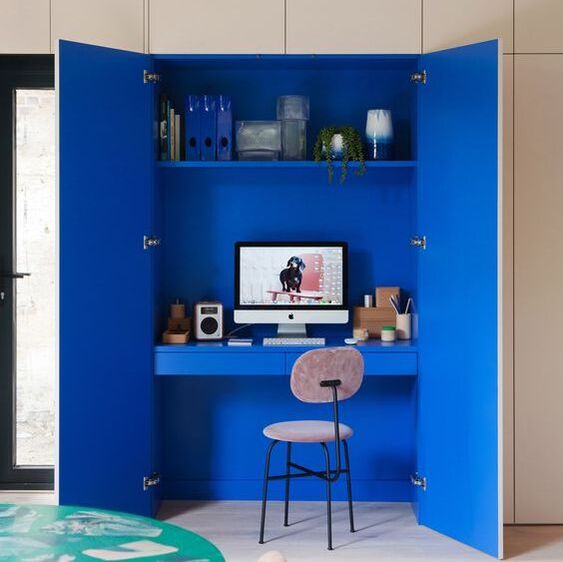 electric blue hideaway office